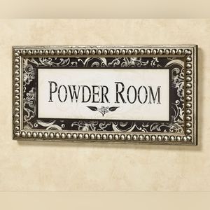 Powder Room framed wall art,  with Swarovski crystal accents